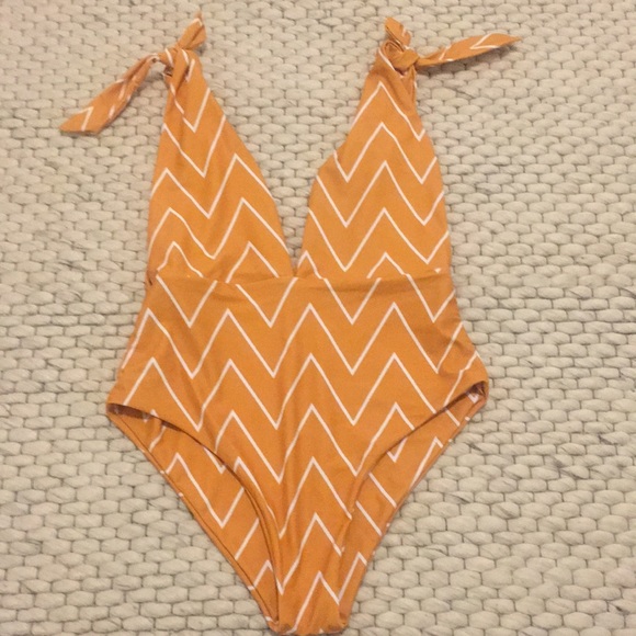 Plunging One Piece Bathing Suit - Picture 1 of 4